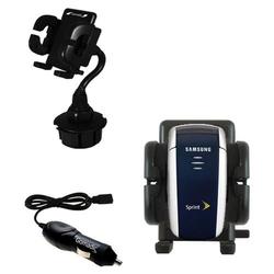 Gomadic Samsung SCH-A560 Auto Cup Holder with Car Charger - Uses TipExchange