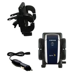 Gomadic Samsung SCH-A560 Auto Vent Holder with Car Charger - Uses TipExchange
