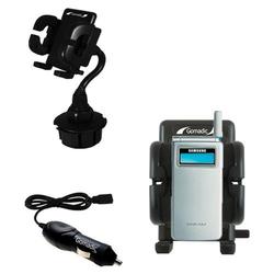 Gomadic Samsung SCH-A595 Auto Cup Holder with Car Charger - Uses TipExchange