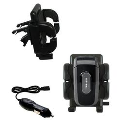 Gomadic Samsung SCH-A630 Auto Vent Holder with Car Charger - Uses TipExchange