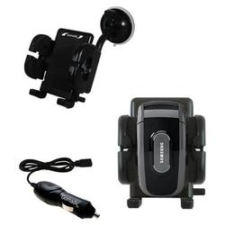 Gomadic Samsung SCH-A630 Auto Windshield Holder with Car Charger - Uses TipExchange