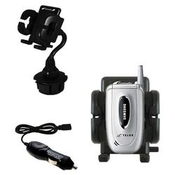 Gomadic Samsung SCH-A650 Auto Cup Holder with Car Charger - Uses TipExchange