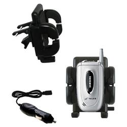 Gomadic Samsung SCH-A650 Auto Vent Holder with Car Charger - Uses TipExchange