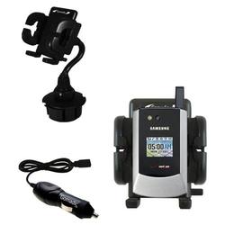 Gomadic Samsung SCH-A795 Auto Cup Holder with Car Charger - Uses TipExchange