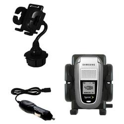 Gomadic Samsung SCH-A820 Auto Cup Holder with Car Charger - Uses TipExchange