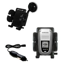 Gomadic Samsung SCH-A820 Auto Windshield Holder with Car Charger - Uses TipExchange