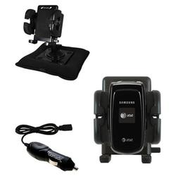 Gomadic Samsung SGH-A117 Auto Bean Bag Dash Holder with Car Charger - Uses TipExchange
