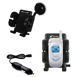 Gomadic Samsung SGH-A800 Auto Windshield Holder with Car Charger - Uses TipExchange