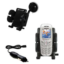 Gomadic Samsung SGH-C207 Auto Windshield Holder with Car Charger - Uses TipExchange
