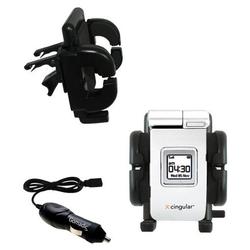 Gomadic Samsung SGH-D307 Auto Vent Holder with Car Charger - Uses TipExchange