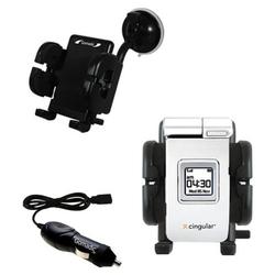 Gomadic Samsung SGH-D307 Auto Windshield Holder with Car Charger - Uses TipExchange