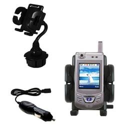 Gomadic Samsung SGH-D410 Auto Cup Holder with Car Charger - Uses TipExchange