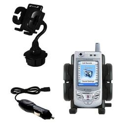 Gomadic Samsung SGH-D415 Auto Cup Holder with Car Charger - Uses TipExchange