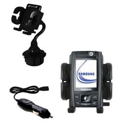 Gomadic Samsung SGH-D800 Auto Cup Holder with Car Charger - Uses TipExchange