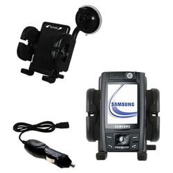 Gomadic Samsung SGH-D800 Auto Windshield Holder with Car Charger - Uses TipExchange