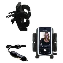 Gomadic Samsung SGH-D807 Auto Vent Holder with Car Charger - Uses TipExchange