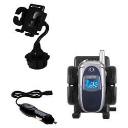 Gomadic Samsung SGH-E310 Auto Cup Holder with Car Charger - Uses TipExchange