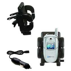 Gomadic Samsung SGH-E316 E317 Auto Vent Holder with Car Charger - Uses TipExchange