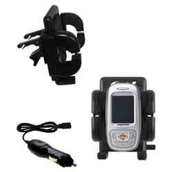 Gomadic Samsung SGH-E350 Auto Vent Holder with Car Charger - Uses TipExchange