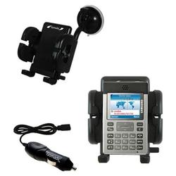 Gomadic Samsung SGH-P300 Auto Windshield Holder with Car Charger - Uses TipExchange