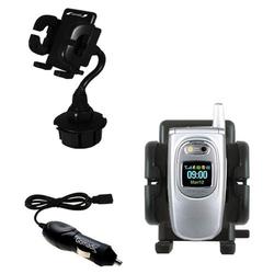 Gomadic Samsung SGH-P510 Auto Cup Holder with Car Charger - Uses TipExchange