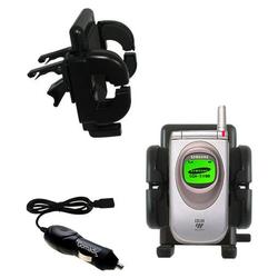 Gomadic Samsung SGH-S100 Auto Vent Holder with Car Charger - Uses TipExchange