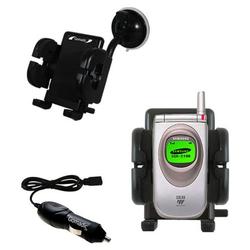 Gomadic Samsung SGH-S100 Auto Windshield Holder with Car Charger - Uses TipExchange