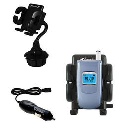 Gomadic Samsung SGH-S500 Auto Cup Holder with Car Charger - Uses TipExchange
