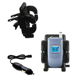 Gomadic Samsung SGH-S500 Auto Vent Holder with Car Charger - Uses TipExchange