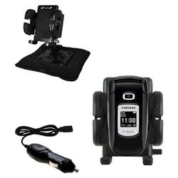 Gomadic Samsung SGH-T309 Auto Bean Bag Dash Holder with Car Charger - Uses TipExchange