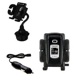 Gomadic Samsung SGH-T309 Auto Cup Holder with Car Charger - Uses TipExchange