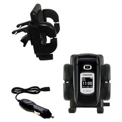 Gomadic Samsung SGH-T309 Auto Vent Holder with Car Charger - Uses TipExchange