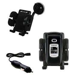 Gomadic Samsung SGH-T309 Auto Windshield Holder with Car Charger - Uses TipExchange