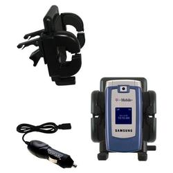 Gomadic Samsung SGH-T409 Auto Vent Holder with Car Charger - Uses TipExchange