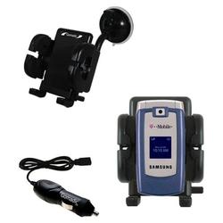 Gomadic Samsung SGH-T409 Auto Windshield Holder with Car Charger - Uses TipExchange