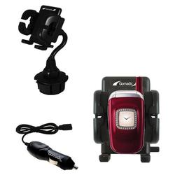 Gomadic Samsung SGH-T500 Auto Cup Holder with Car Charger - Uses TipExchange