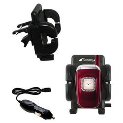 Gomadic Samsung SGH-T500 Auto Vent Holder with Car Charger - Uses TipExchange