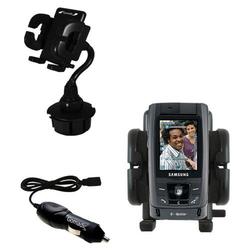 Gomadic Samsung SGH-T809 Auto Cup Holder with Car Charger - Uses TipExchange