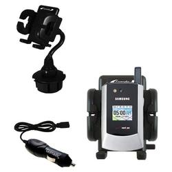Gomadic Samsung SGH-X426 Auto Cup Holder with Car Charger - Uses TipExchange