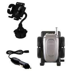 Gomadic Samsung SGH-X427 Auto Cup Holder with Car Charger - Uses TipExchange