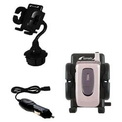 Gomadic Samsung SGH-X430 Auto Cup Holder with Car Charger - Uses TipExchange