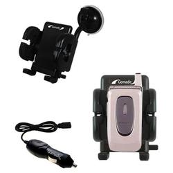 Gomadic Samsung SGH-X430 Auto Windshield Holder with Car Charger - Uses TipExchange