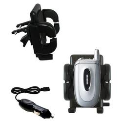 Gomadic Samsung SGH-X450 Auto Vent Holder with Car Charger - Uses TipExchange