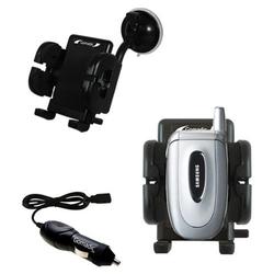 Gomadic Samsung SGH-X450 Auto Windshield Holder with Car Charger - Uses TipExchange