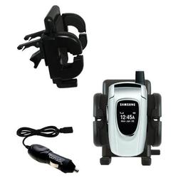 Gomadic Samsung SGH-X496 Auto Vent Holder with Car Charger - Uses TipExchange