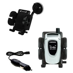 Gomadic Samsung SGH-X496 Auto Windshield Holder with Car Charger - Uses TipExchange