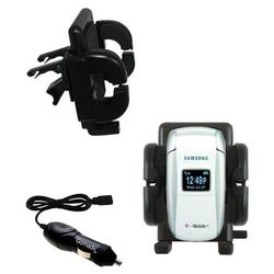 Gomadic Samsung SGH-X497 Auto Vent Holder with Car Charger - Uses TipExchange