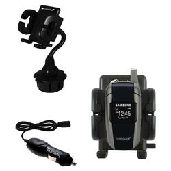Gomadic Samsung SGH-X506 Auto Cup Holder with Car Charger - Uses TipExchange
