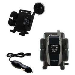Gomadic Samsung SGH-X506 Auto Windshield Holder with Car Charger - Uses TipExchange