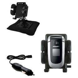 Gomadic Samsung SGH-X660 Auto Bean Bag Dash Holder with Car Charger - Uses TipExchange